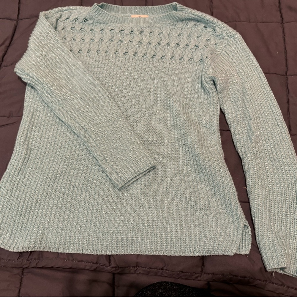 Light blue shimmery sweater